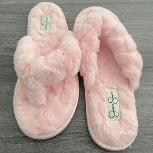 Pink Fluffy Jessica Simpson thong slippers